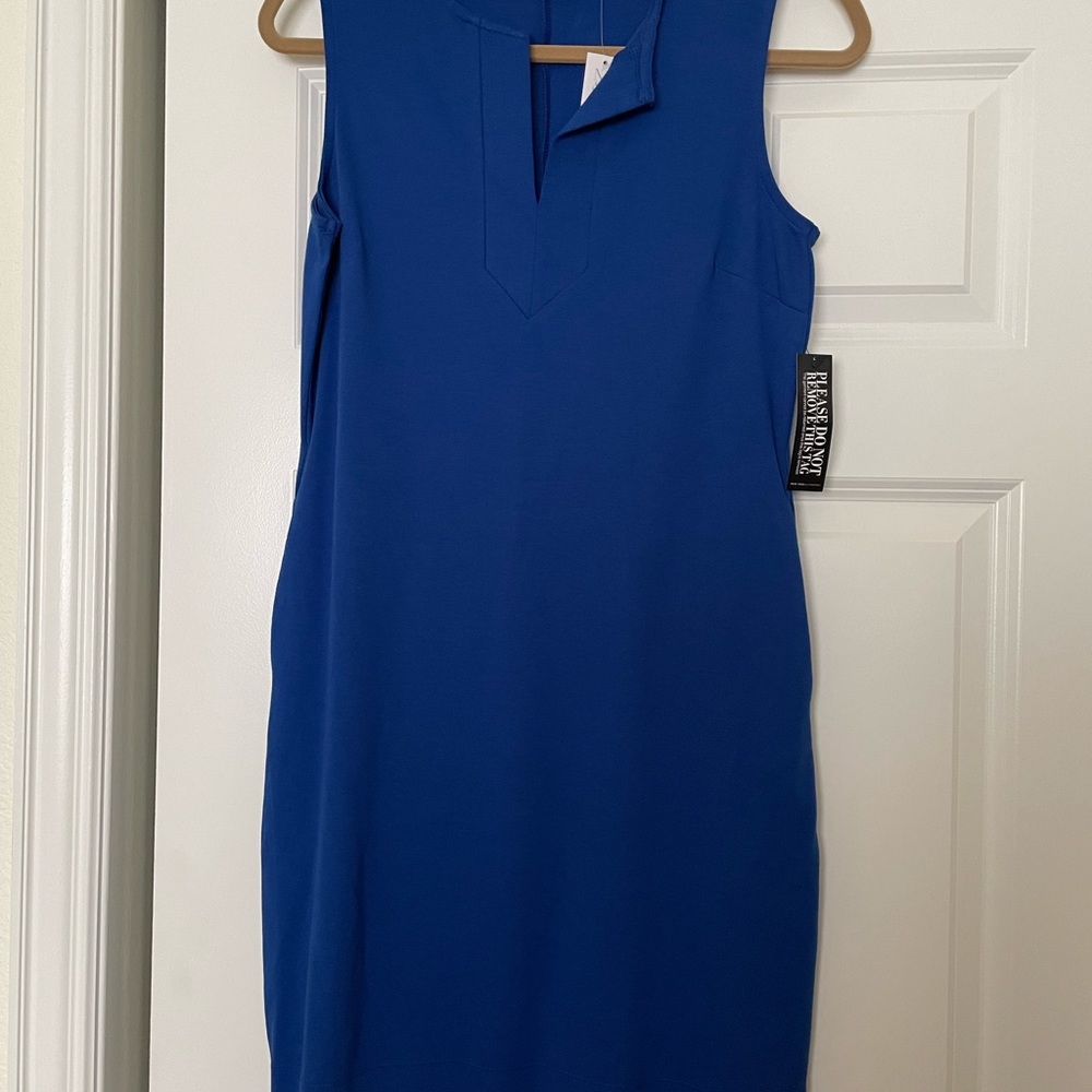 NWT New York and company comfy electric blue sheath dress Size Small